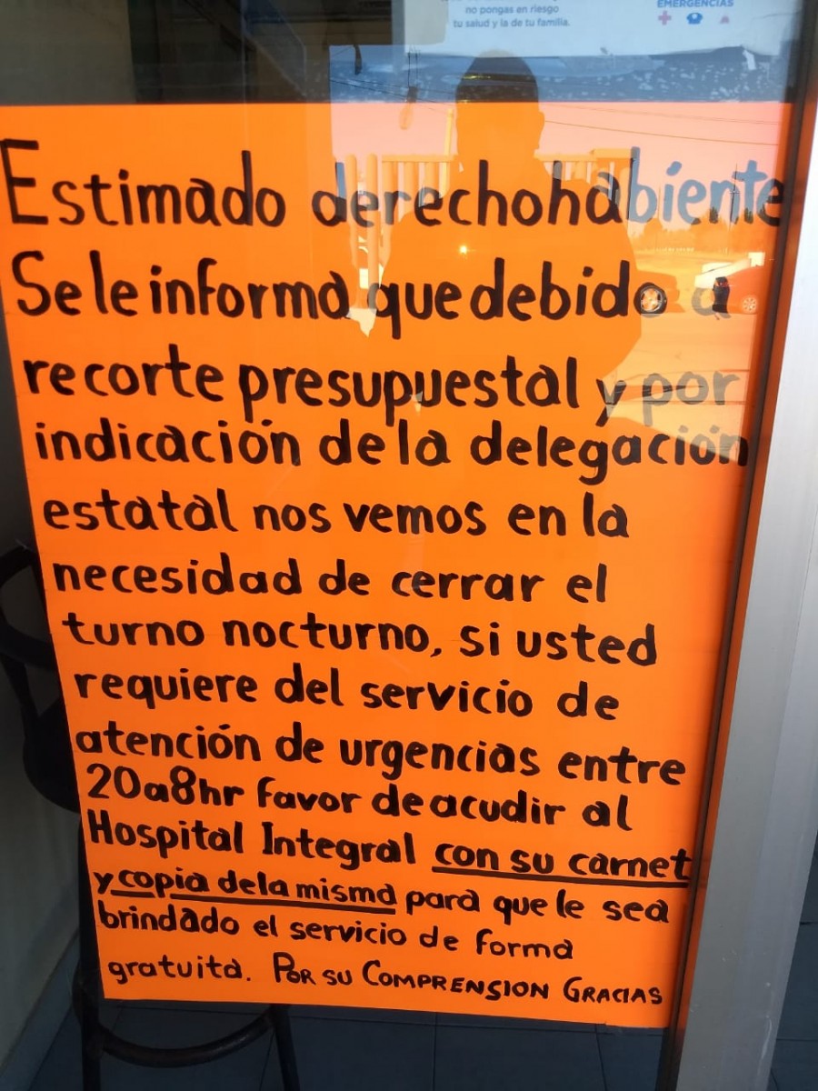 Suspende ISSSTE Servicio de Urgencias Nocturno en NCG |