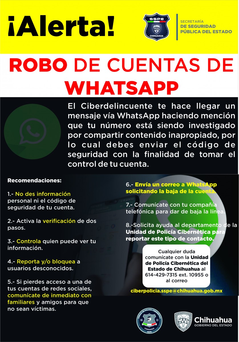 Alertan de nuevo método para el robo de cuentas en WhatsApp