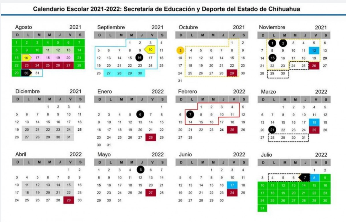Calendario Escolar 2022 Chihuahua Uachieve IMAGESEE