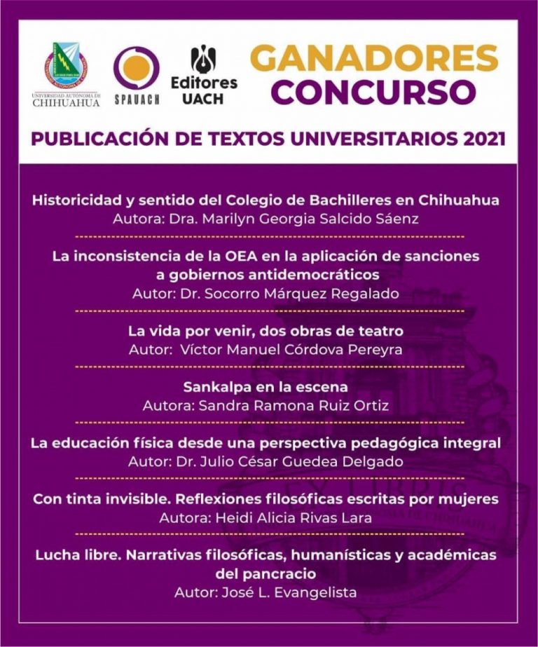 Anuncia Uach Ganadores Del Concurso Publicación De Textos Universitarios 2021 6121